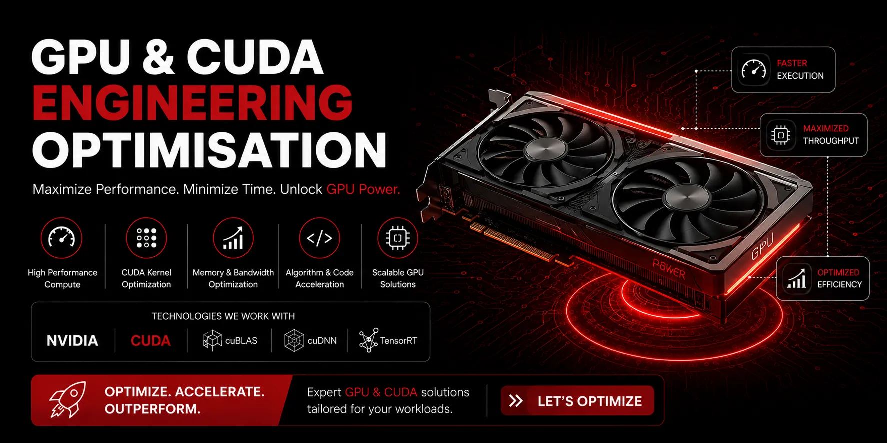 GPU and CUDA optimization by Ensigncode: custom kernels, TensorRT, and multi-GPU infrastructure